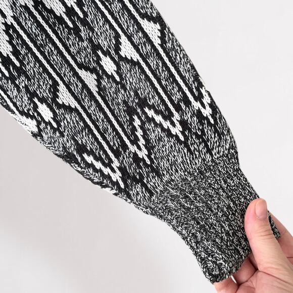 90s Coogi Style Pullover Sweater Art To Wear Geometric Monochrome Crewneck Sz M - Picture 7 of 9